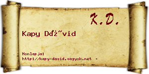 Kapy Dávid névjegykártya