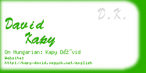 david kapy business card